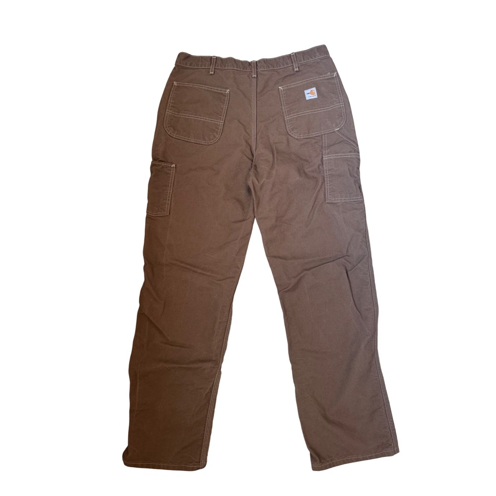 Carhartt FR Flame Resistant Work Pants Mens 36x34 Brown Carpenter CAT 2 - Picture 2 of 9